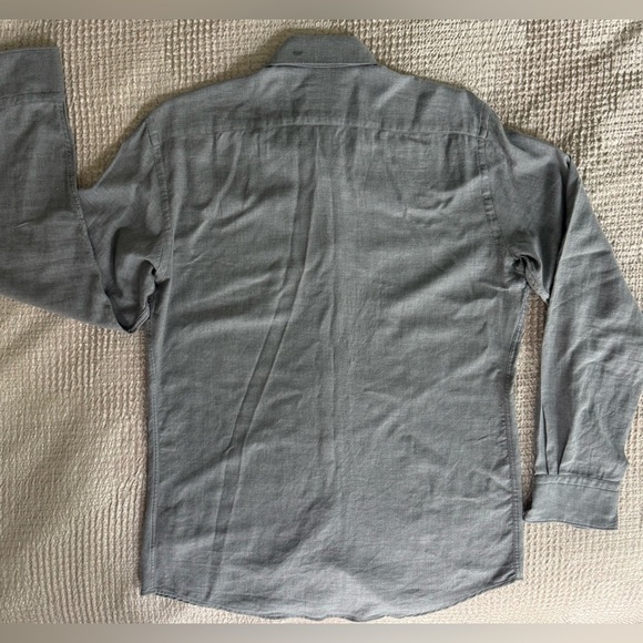 EUC 💎 ZEGNA Cashco Premium Cotton-Cashmere Shirt Gray Long Sleeve Luxury M - Picture 9 of 11